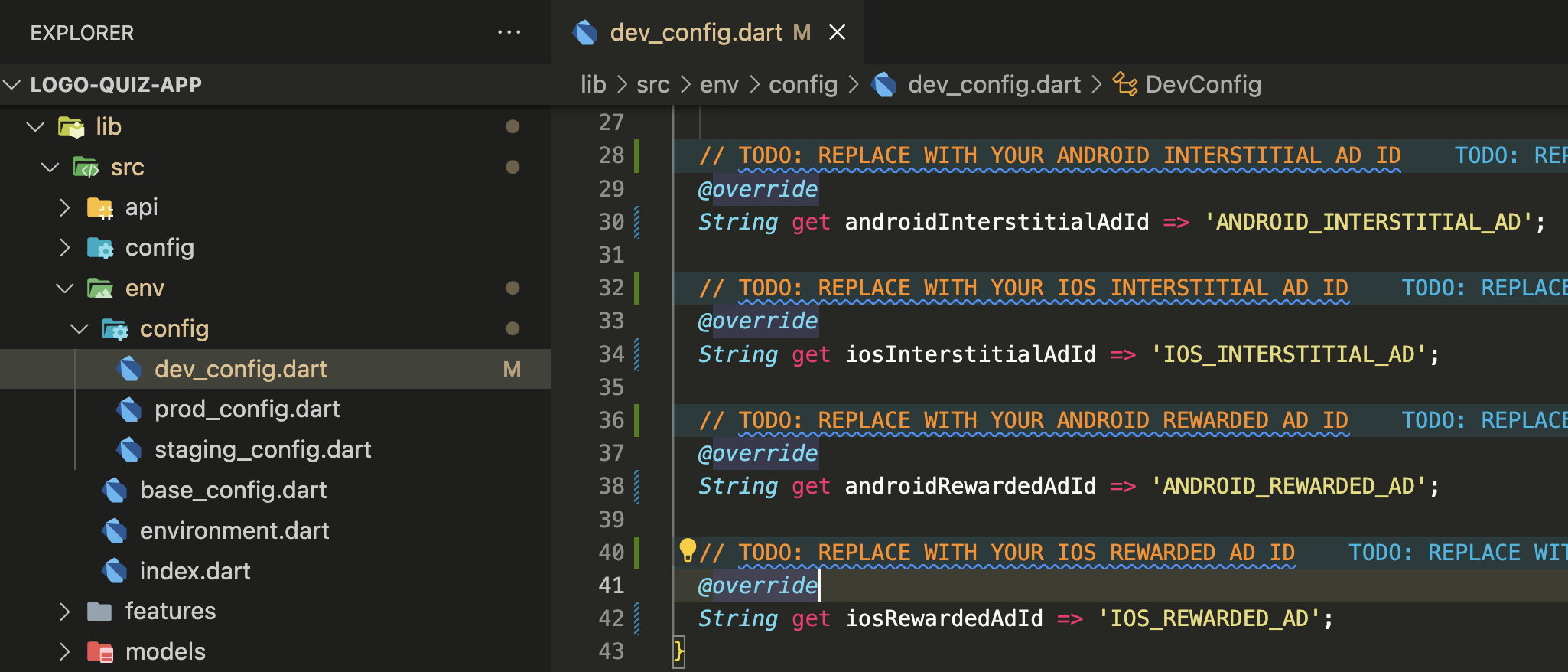 AdMob ad units in setup.html