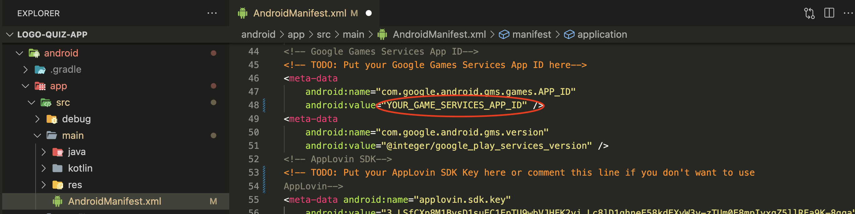Play Games App ID