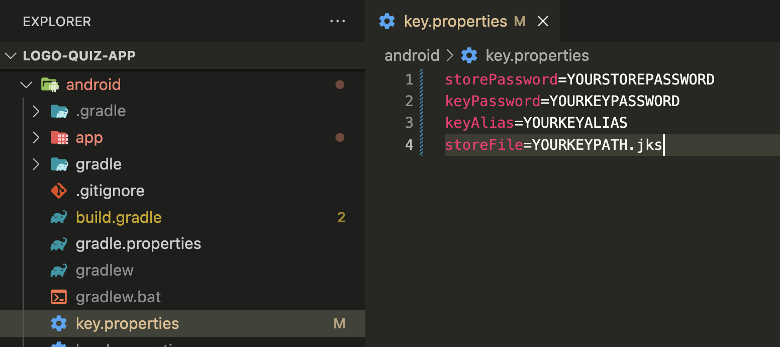 Keystore configuration in setup.html